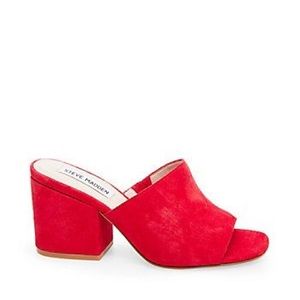 Red Suede Steve Madden Dalis Mule Size 7.5